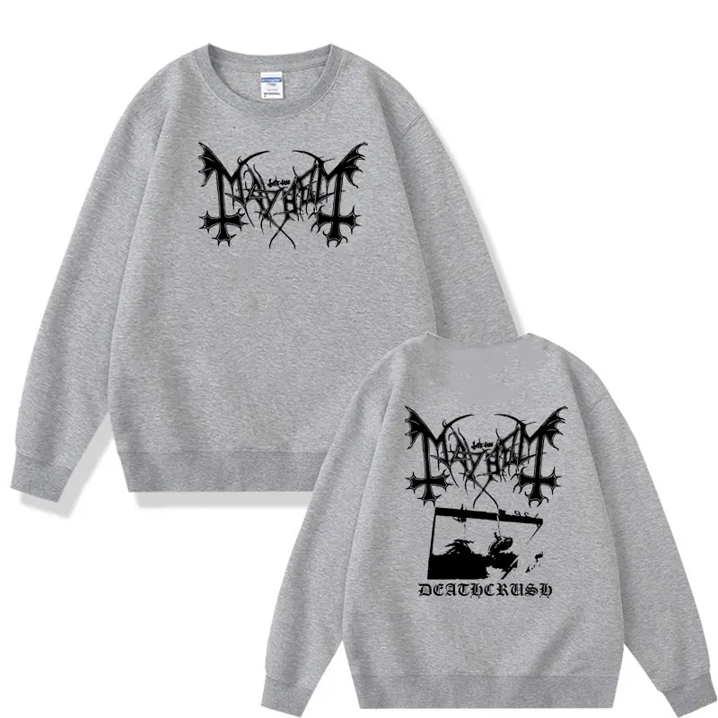 Mayhem Deathcrush Album Graphic Pullover Men Women Oversized Loose Fashion Sweatshirt Men\'s High Quality Crewneck Sweatshirts