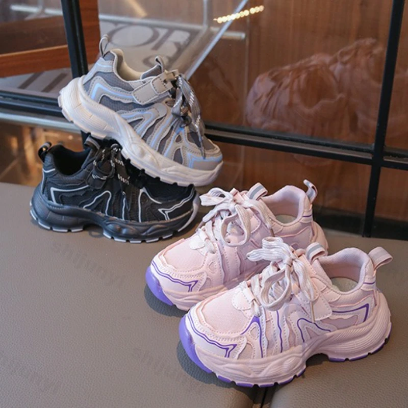 

Детская повседневная обувь, осенние уличные нескользящие удобные кроссовки для мальчиков, легкие кроссовки на мягкой подошве с перекрестной завязкой для девочек