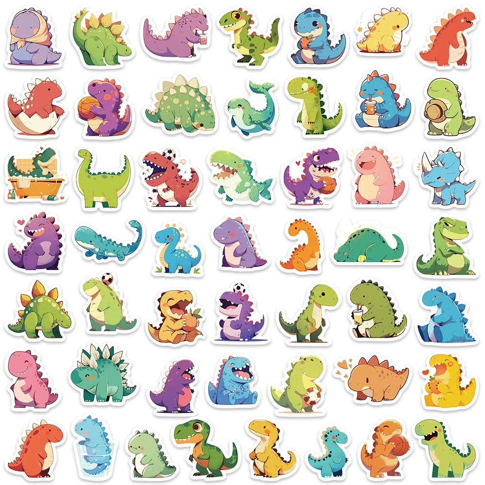 100pcs Kids Students Reward Decals Cute Cartoon Dinosaur Stickers For Luggage Laptop Guitar Phone Waterproof Vinyl Decals