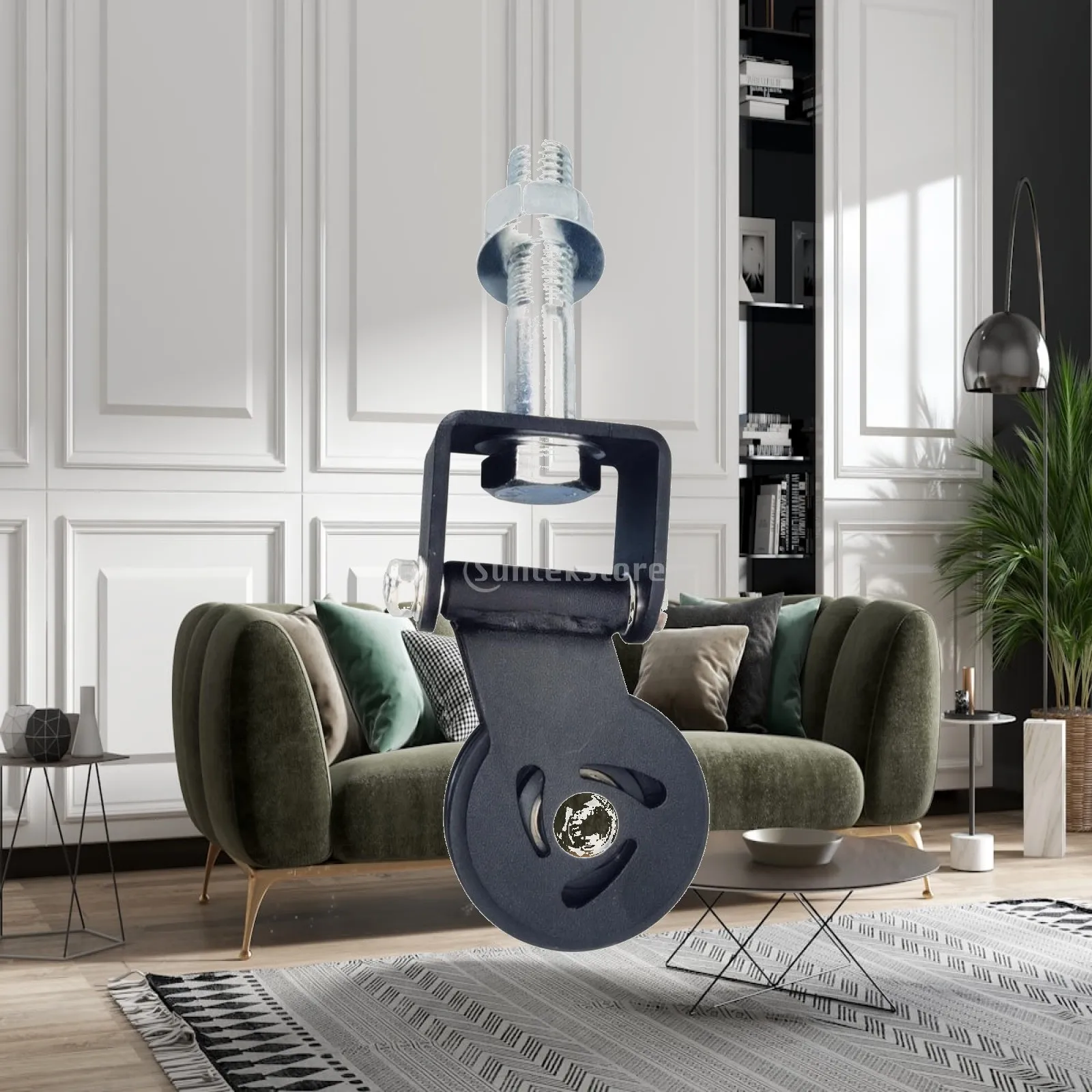 Heavy Duty Steel Pulley Wheel for Gym Rack with Bracket Adjustable Hinge Style Connection for Custom Cable Station Setup