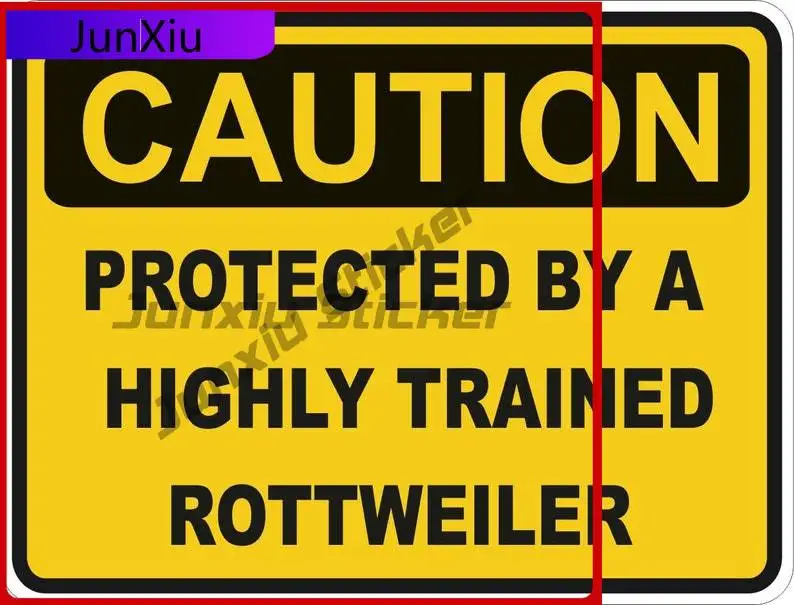 

Caution Protected by a Rottweiler Creative SUV Motorcycle Waterproof Car Modification Vinyl Decal For Car Truck SUV Window