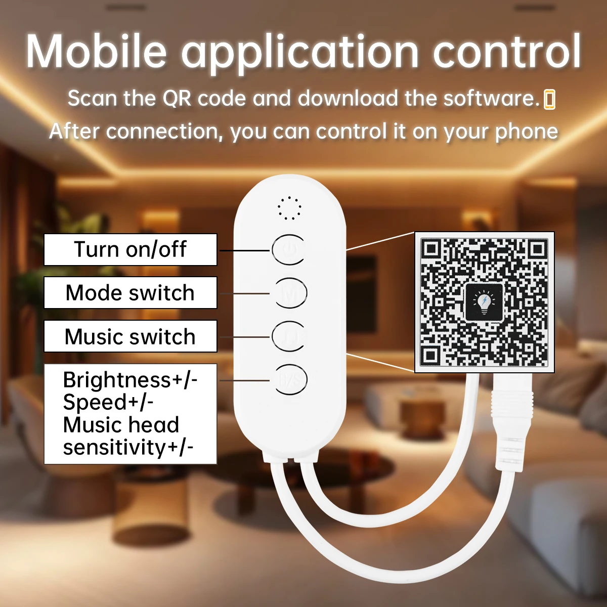 Wireless Bluetooth COB LED Strip Light 24V Phone APP Control LED Tape Linear Dimmable Ribbon For Room Kitchen Ambient Lighting