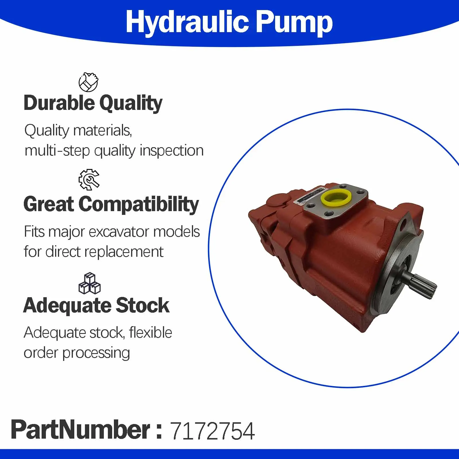 7172754 PVD-0B-12P-5G-5210A Hydraulic Pump For Bobcat Mini Excavator E16 E17 E19 E20 Excavator Parts