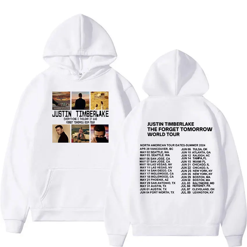 2024 Justin Timberlake Forget Tomorrow World Tour Hoodie Men Women Hip Hop Fashion Pullover Sweatshirt Clothing Oversized Hooded