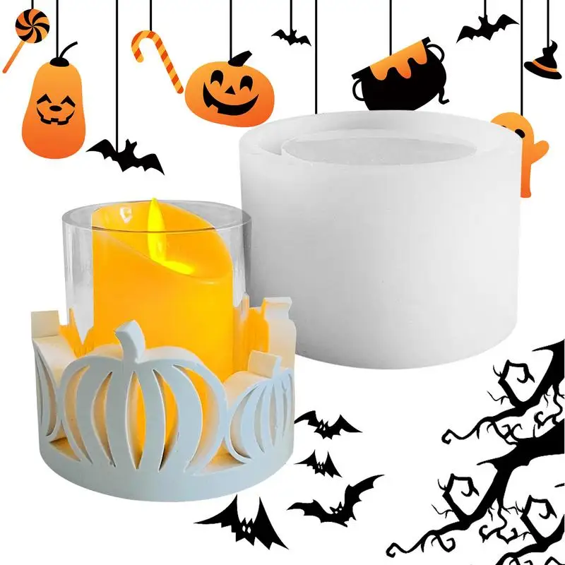 

Pumpkin Candle Holder Mold Halloween Pumpkin Resin Epoxy Molds Tealight Candle Holder Mold For Home Birthday