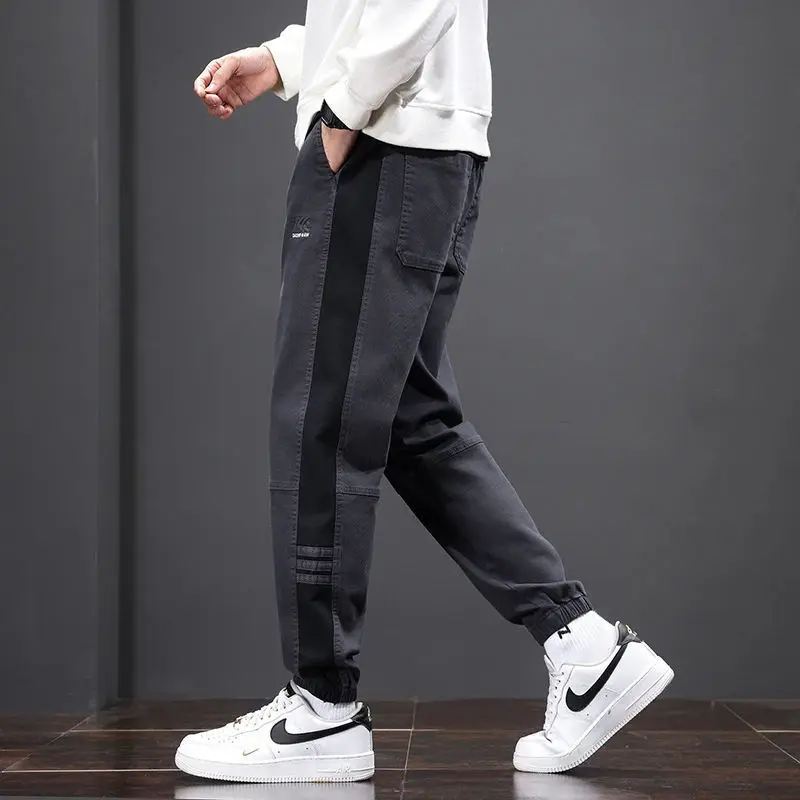 양털 두꺼운 느슨한 하루나 올 매치 남성용 발 묶음 캐주얼 바지 스포츠 운동 새로운 트렌드