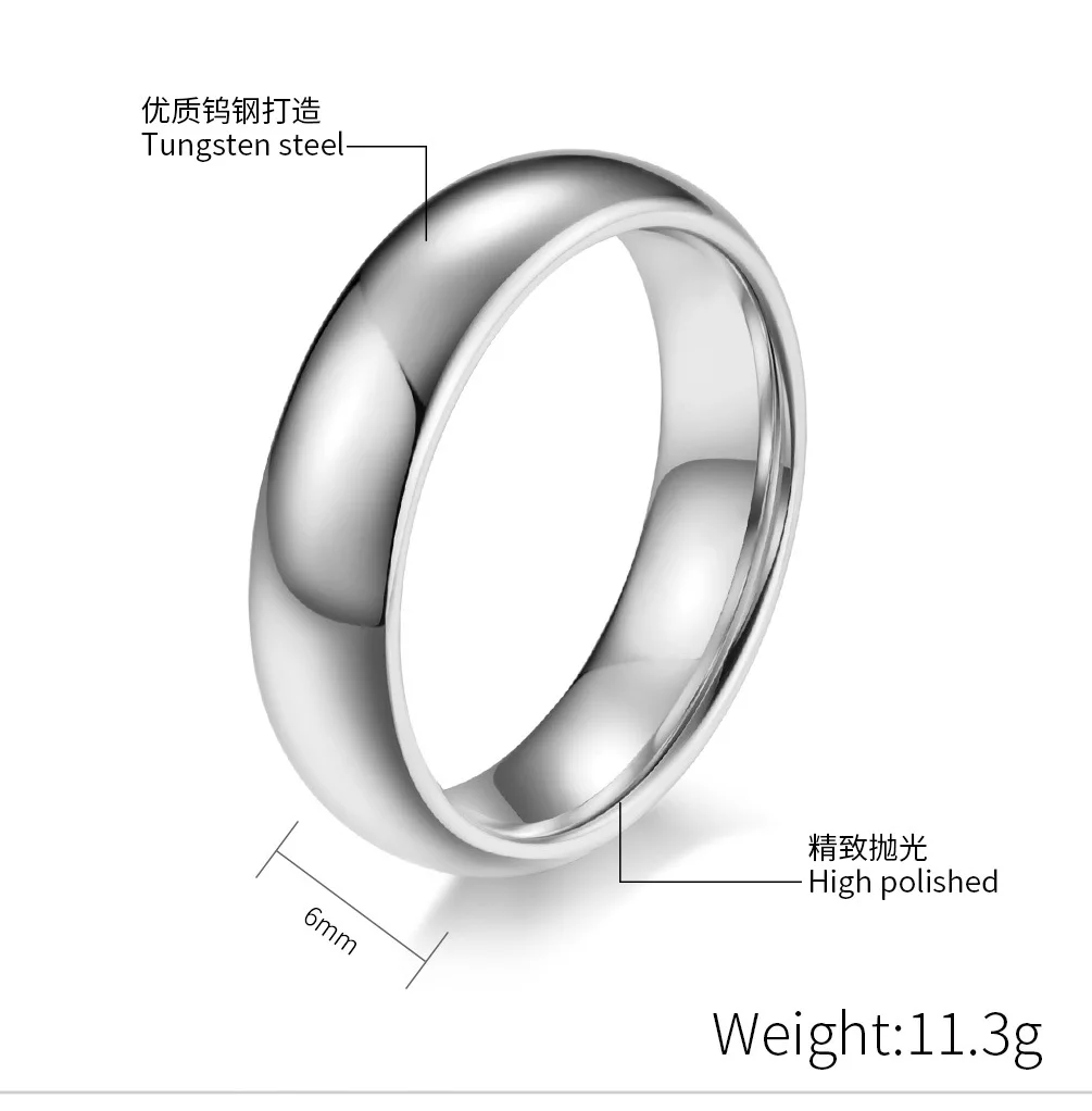 4/6/8MM Tungsten Carbide Ring Comfort Fit Rings Engagement Ring Wedding Band for Men Women Birthday Gift Never Fade Scratched