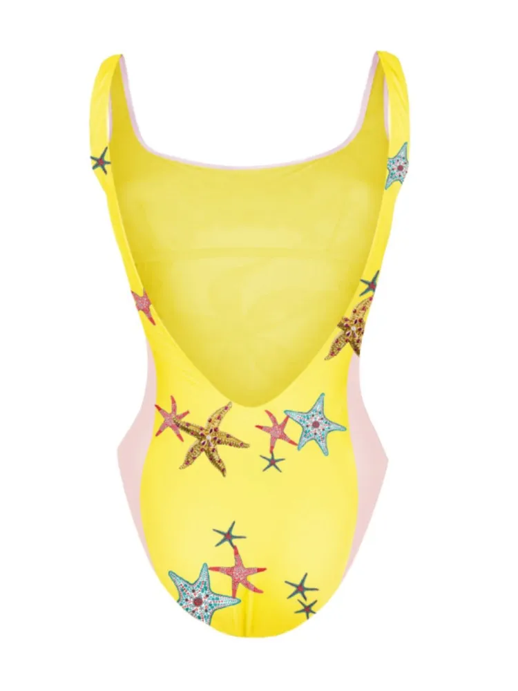 Maiô sexy de cintura alta feminino, maiô de verão, biquíni, moda praia, natação, fêmea, novo, 2023