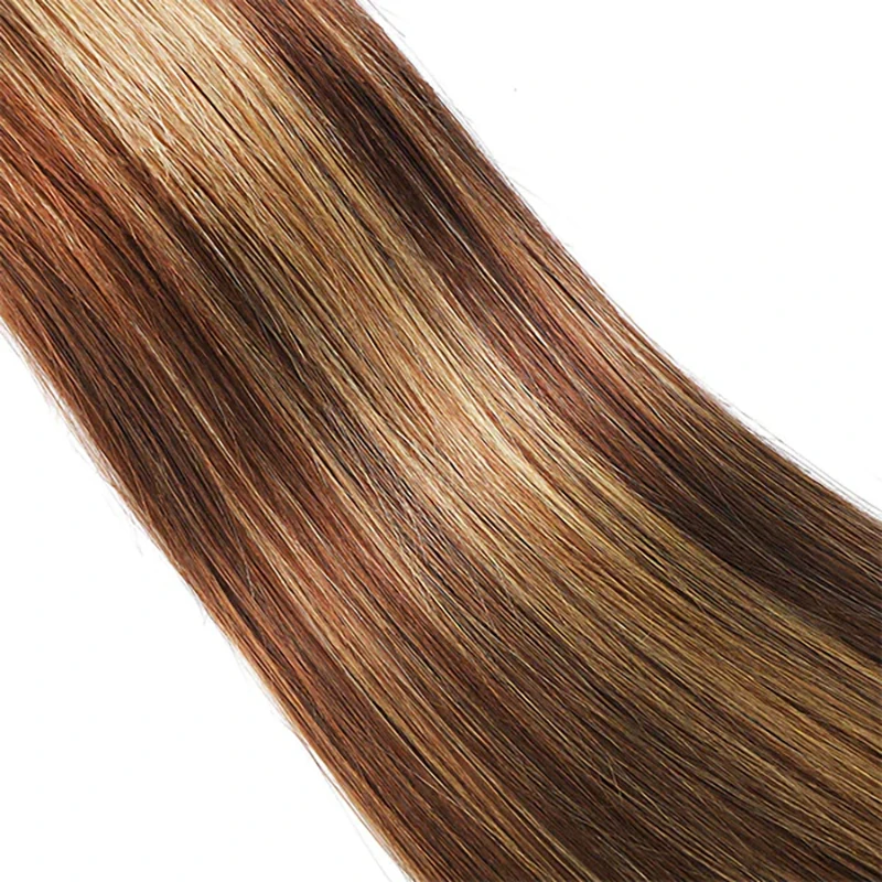 4/27 pacotes de destaque osso em linha reta feixes de cabelo humano tecer cabelo brasileiro 100% extensões de cabelo humano ombre pacotes de cabelo marrom