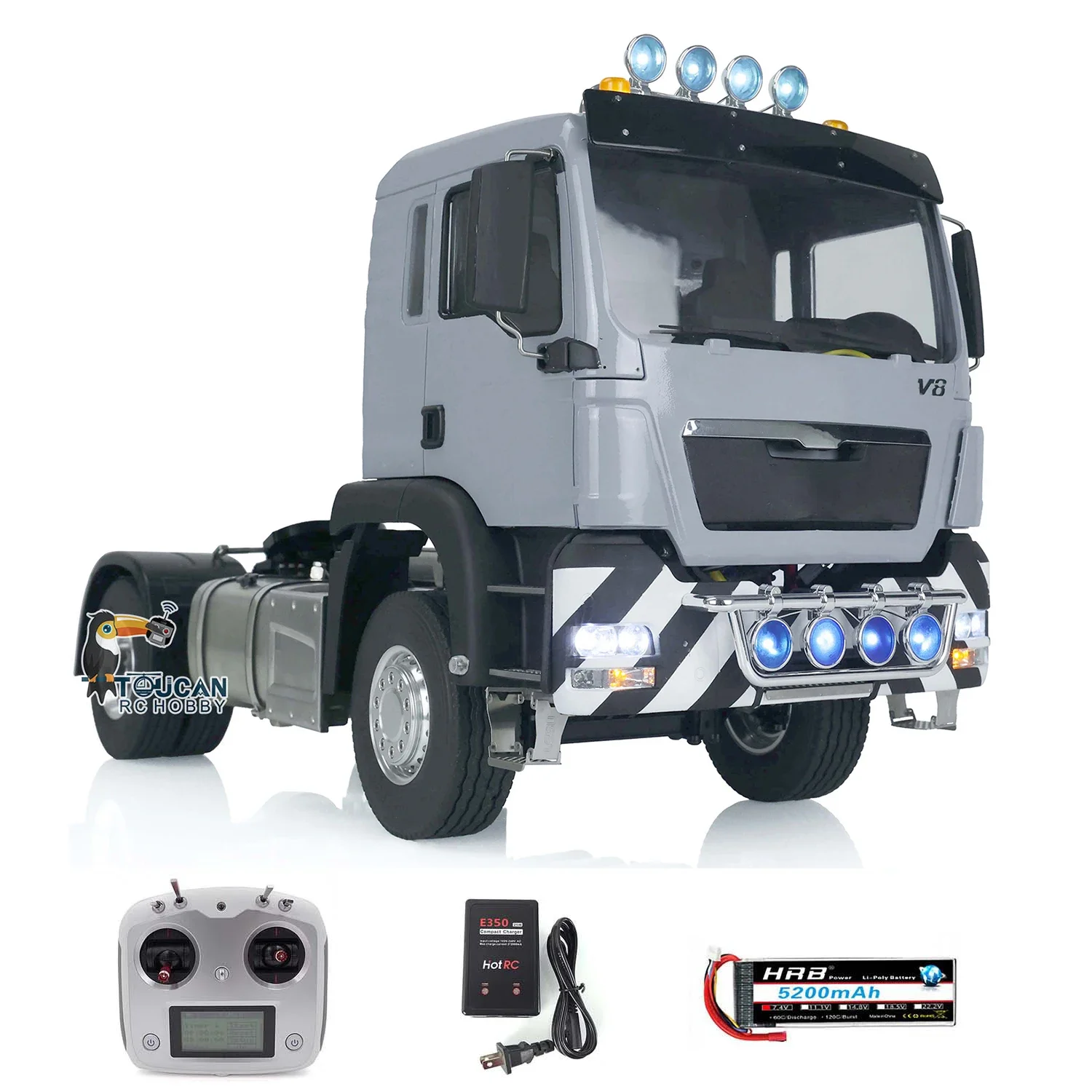 

LESU 1/14 RC Tractor Truck DIY Color Remote Control Painted and Assembled Vehicle for MAN TGS 4x2 Car Metal Chassis THZH1404