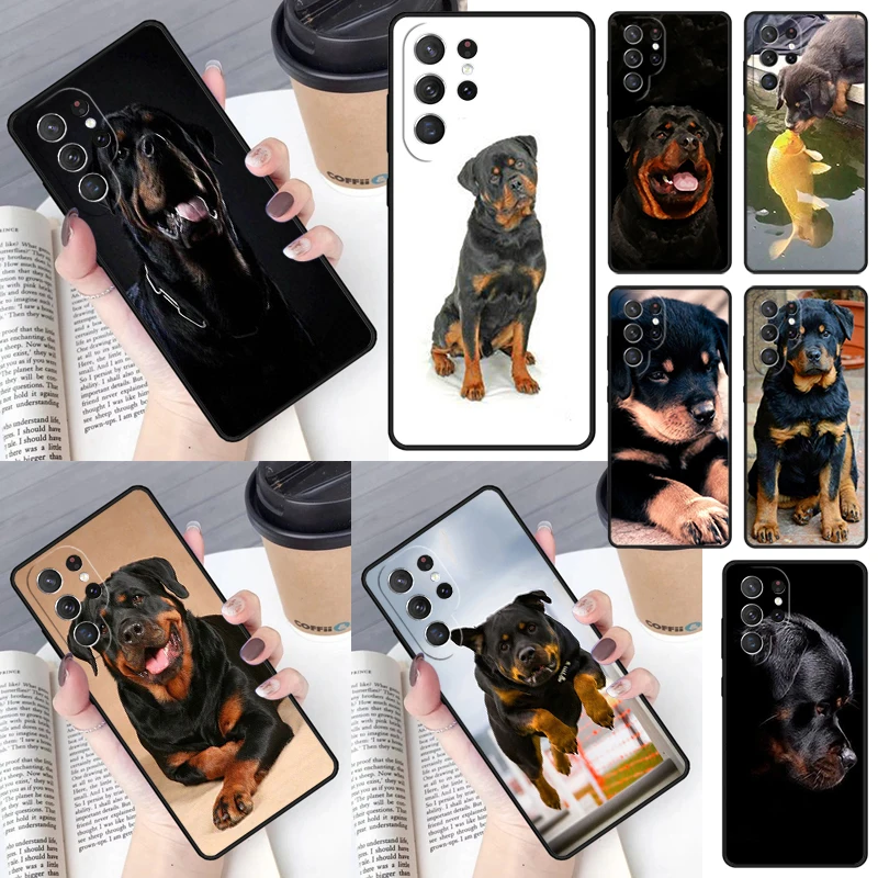 Cool Rottweiler Dog Soft TPU Cover For Samsung Galaxy S23 Ultra S22 S20 S21 FE S8 S9 S10 Plus Note 10 20 Ultra phone Case