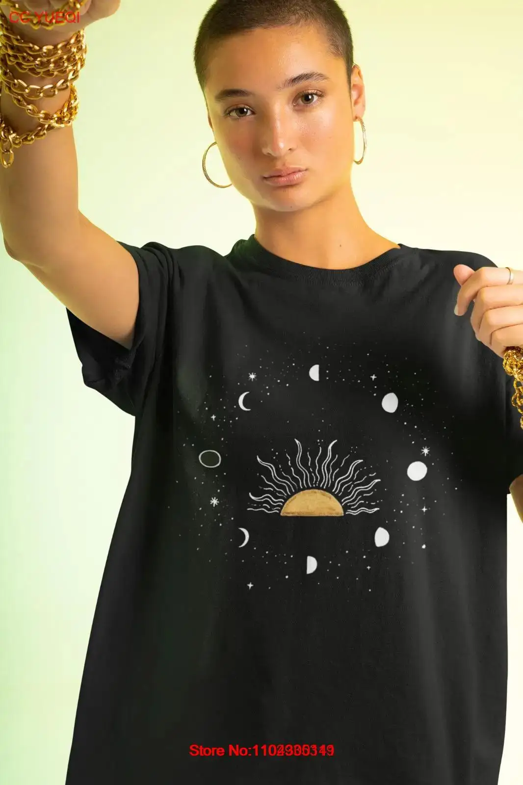 Moon Shapes And Sun T shirt Astrological Tarot / %100 Premium Quality