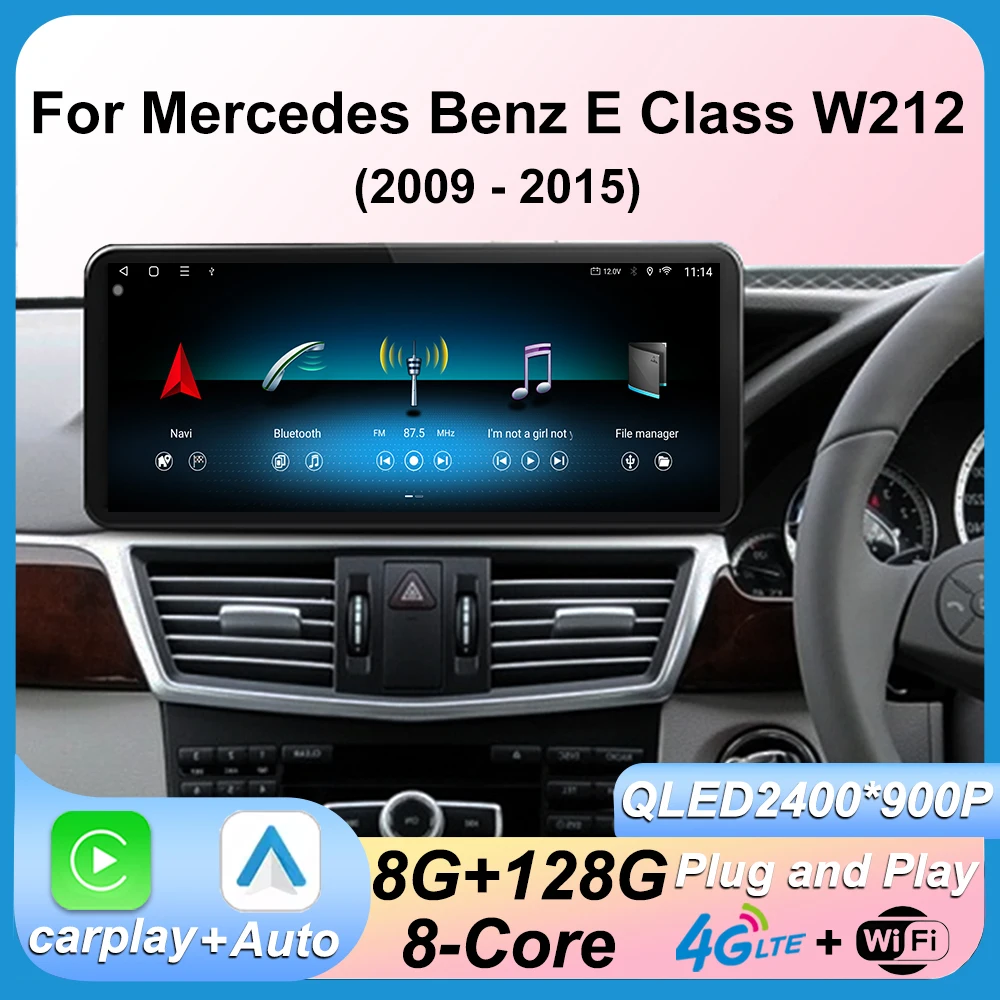 Android 16 Car Radio Multimedia For Mercedes Benz E Class W212 2009 - 2015 Right Hand Drvie Navigation GPS WIFI Wireless CarPlay
