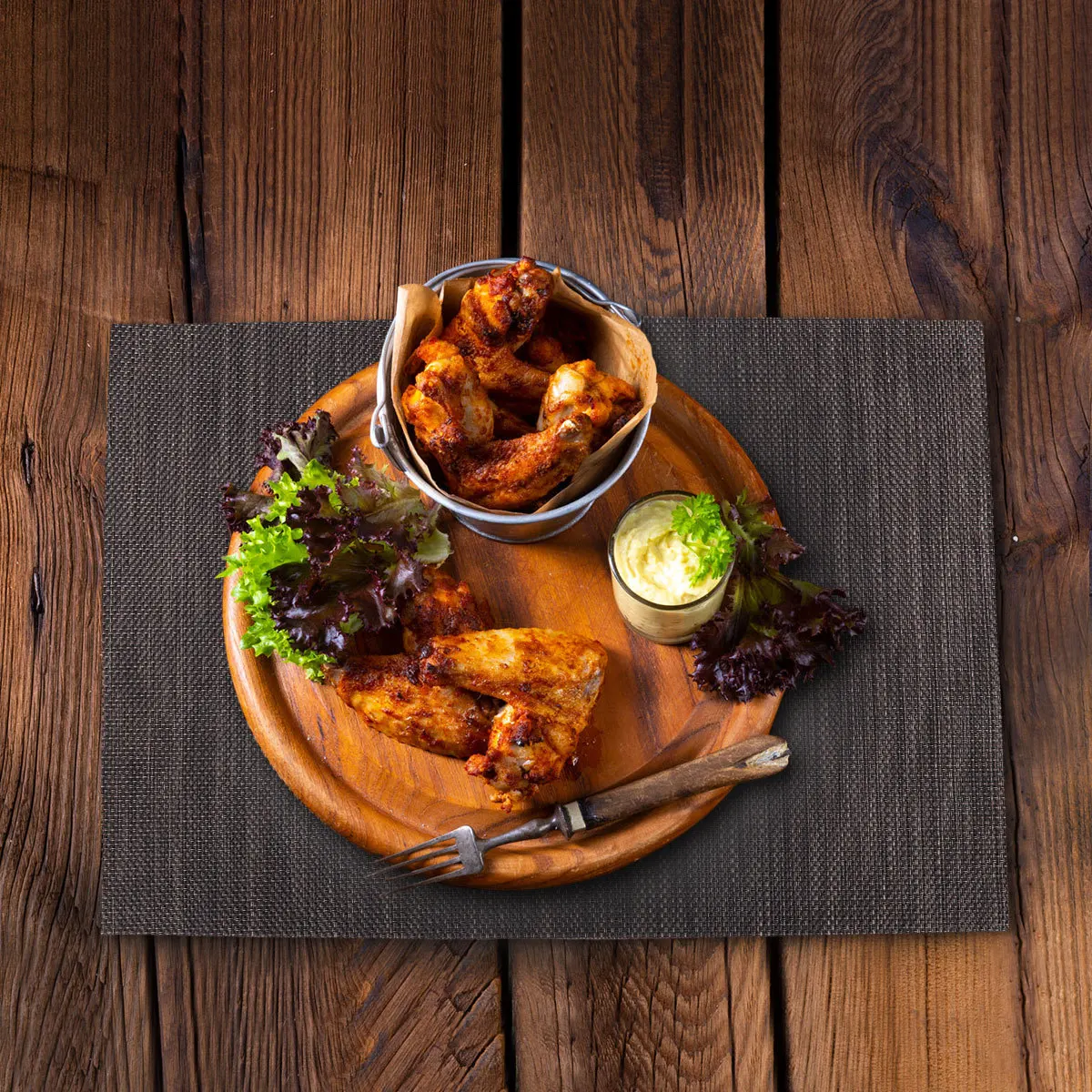 

6Pcs Skid Resistance Heat Insulated PVC Placemats Brown Rectangle 30x45cm Table Mats for Home Restaurant Hotel Tableware