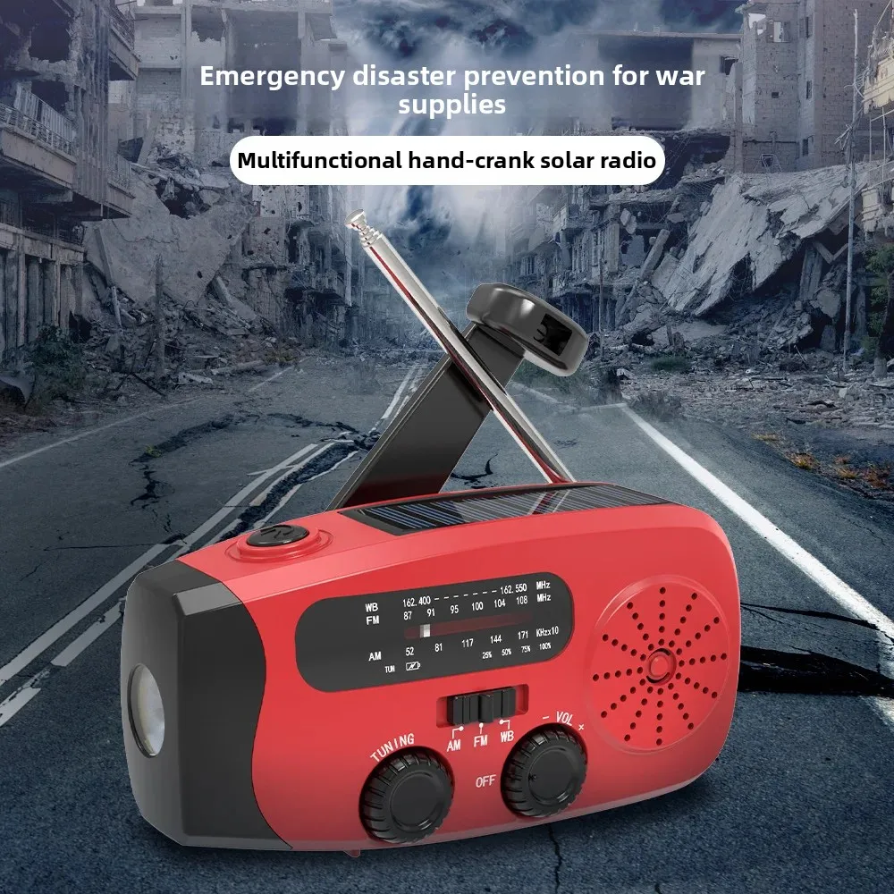 Hand Radio, Multi-function Emergency Radio, Flashlight, Power Bank, Cross-border Disaster Prevention, Solar Radio