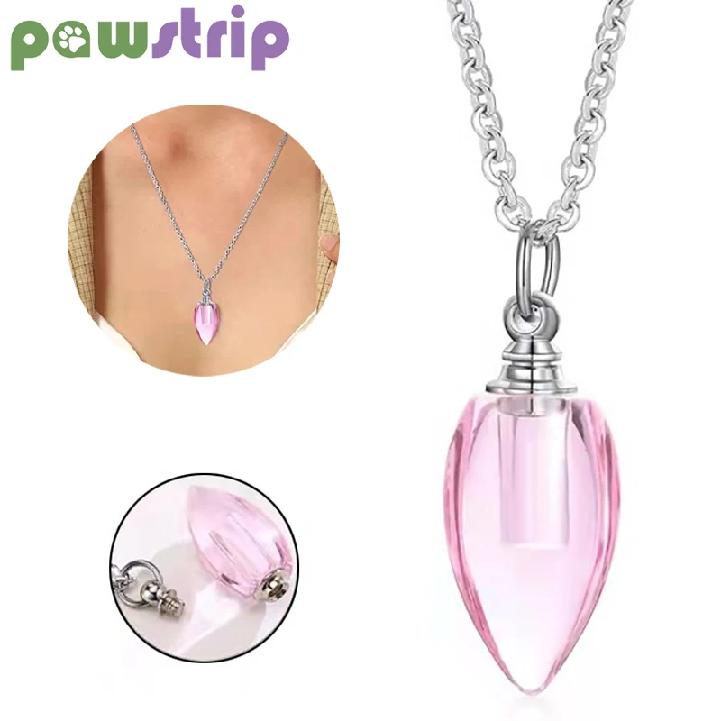 

Crystal Petal Dog Ashes Pendant Pet Urn Necklace for Dogs Cats Pet Ashes Memorial Necklace Pet Memorial Supplies Pet Accessories