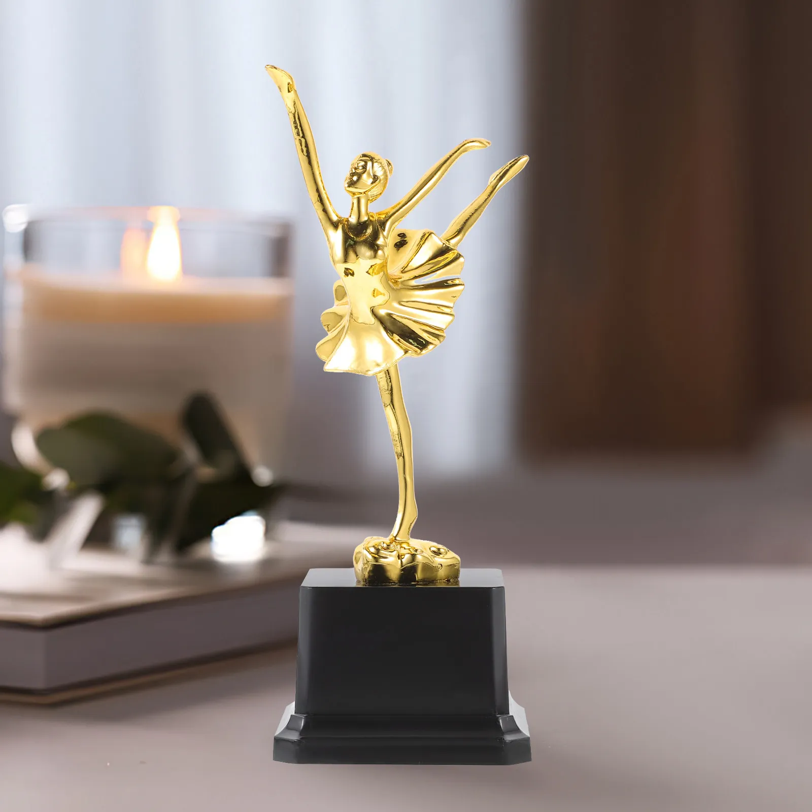 1pc Dance Trophy Award Delicate Ballet Dancer Shaped Trophy Cup For Teens Competition Party Event Prize Decorative Ornament