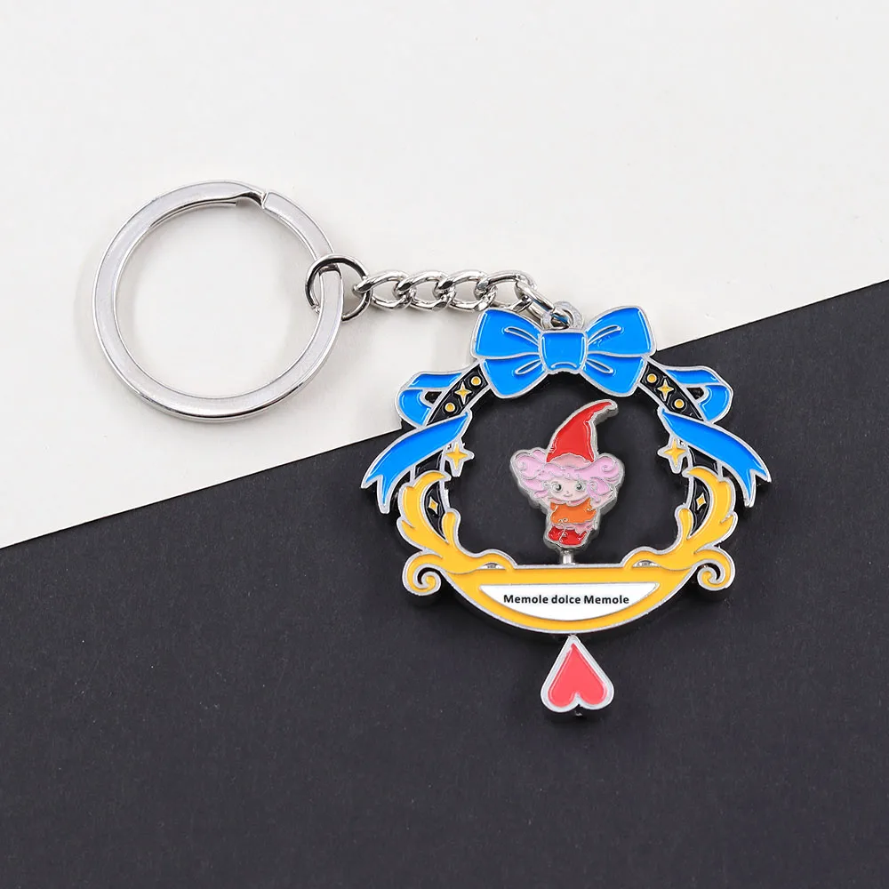 Memole Blumenkranz-Schleife Drehbarer Schlüsselanhänger Niedlicher Anime-Mädchen-Schlüsselring Retro-Rucksack-Accessoire Perfektes Geschenk für Freunde – Detail 11