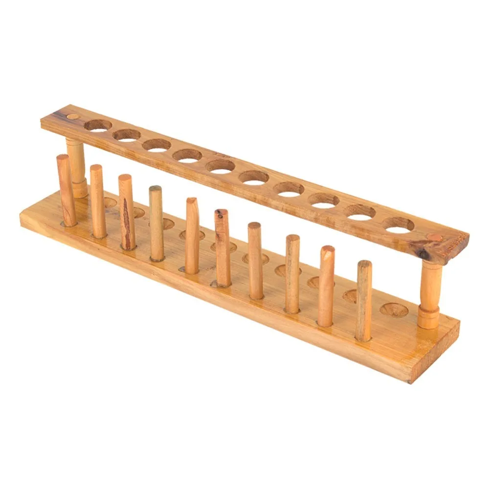 6/8/10 Hole Test Tube Rack Alkali Resistance Durable Wooden Test Tube Stand Stable Base Test Tube Stand Chemical Laboratory