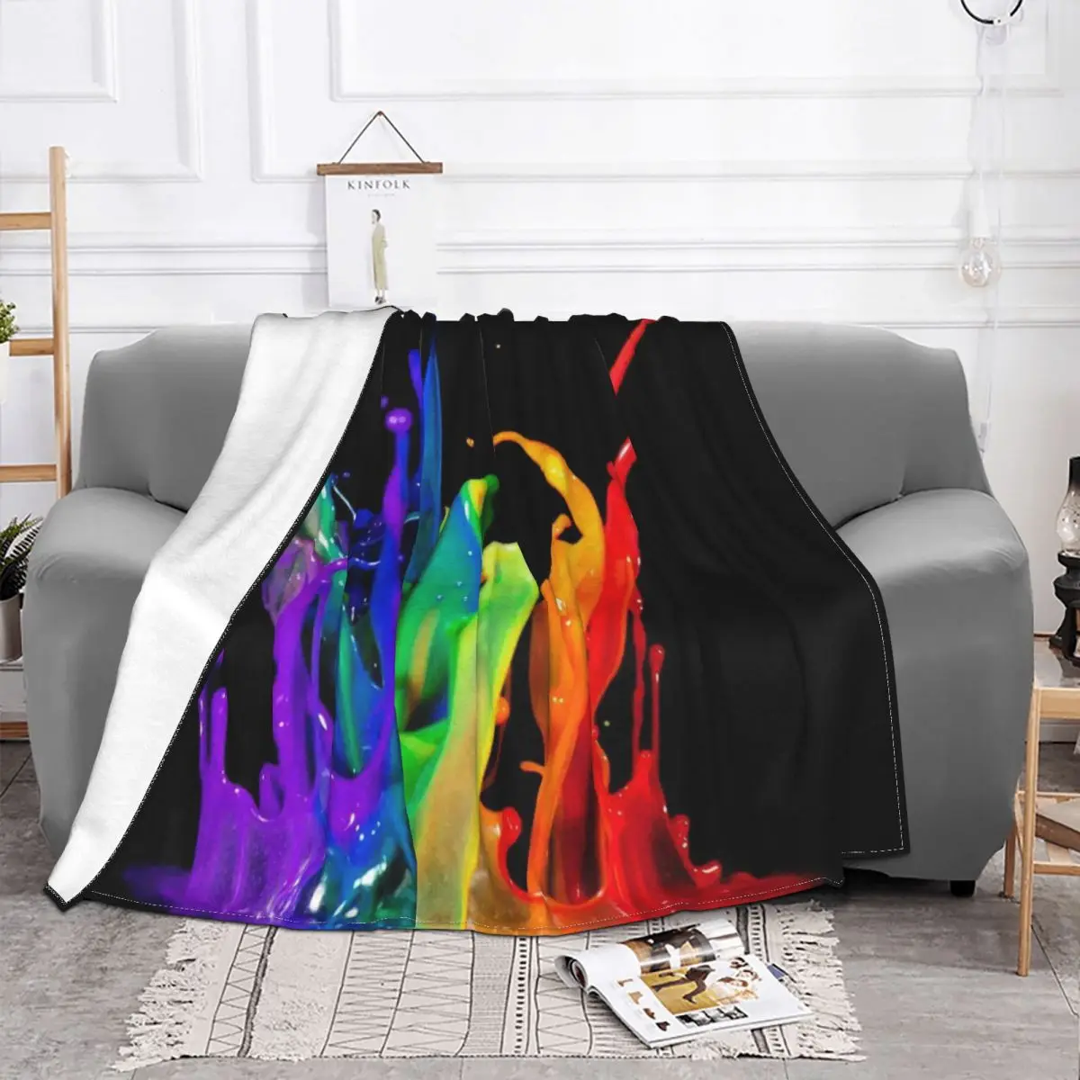 Rainbow Gay Pride Lgbt Blankets Fleece Print Multifunction Soft Throw Blanket for Home Bedroom Plush Thin Quilt - Image 2