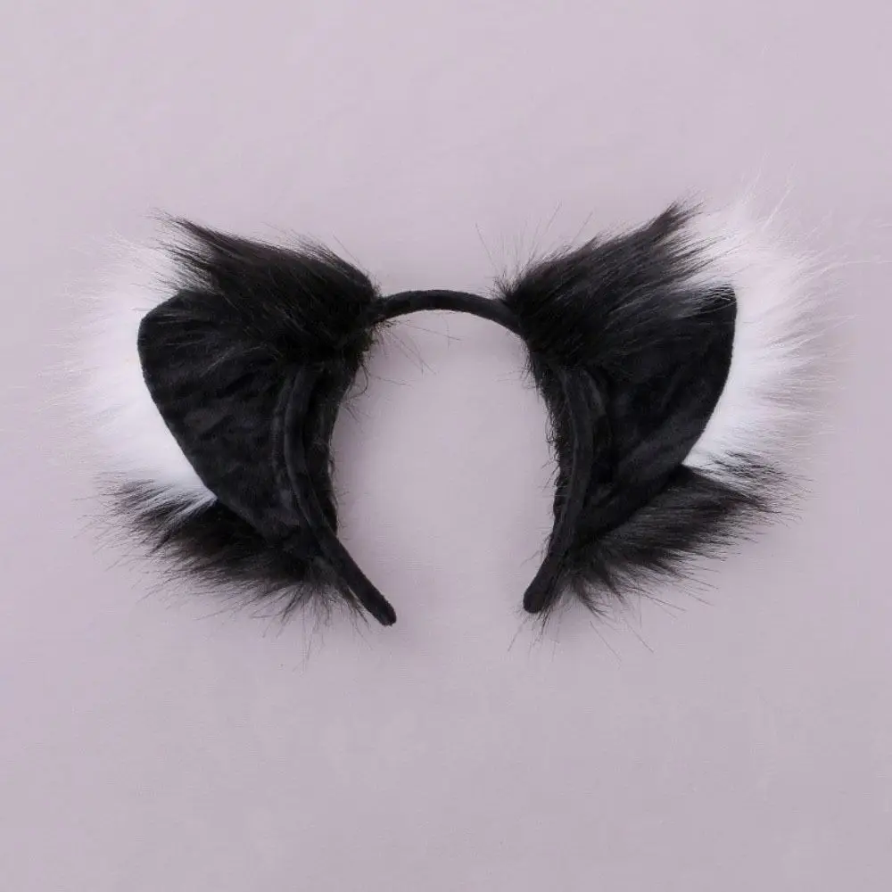 Multicolor Faux Fur Cat Ears Fluffy Realistic Texture Flexible Cosplay Ears Hair Hoop Comfortable Lightweight Animal Headband