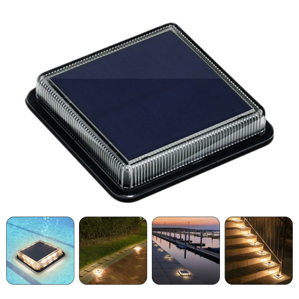 

1pc Solar Garden Light ABS Material Waterproof LED Stair Lamp Outdoor Tool Balcony Patio Deck Railing Path Lights
