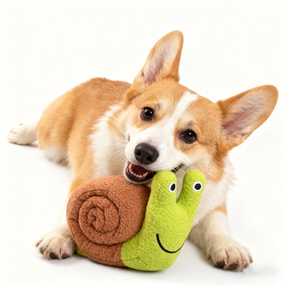 Hund Puzzle Feeder Interaktives Spielzeug Unzerstörbar Plüsch Sound Quietschen Welpen Spielzeug Für Beständig Faltbare Schnecke Hunde Heimtierbedarf