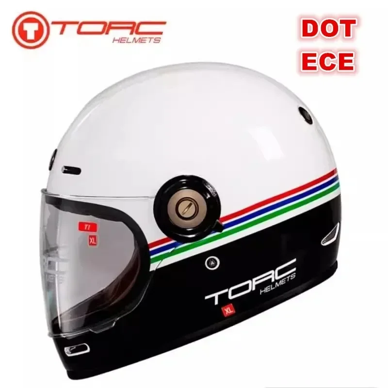 TORC T1 Motorycle Riding Vintage Helmet Men Motorbike Riding Motocross Full Face Helmets Cool Locomotive Capacete De Moto