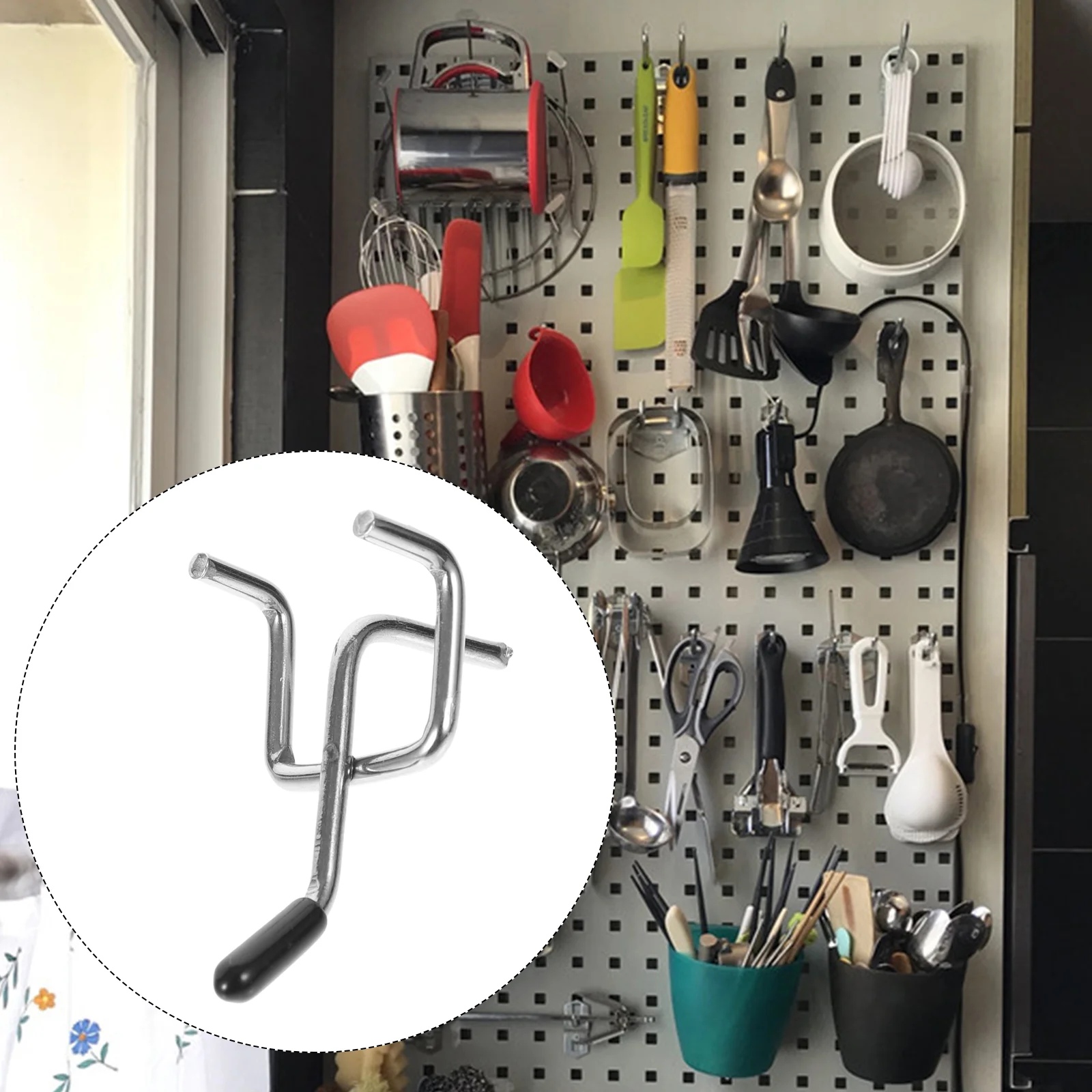 20 Sets of Heavy Duty Iron Pegboard Hooks with Protection Caps Durable Pegs for Pegboard Organization and Display