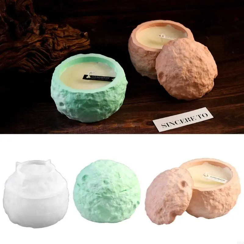 

A0KD 11.6*5.6cm Round Storage Box DIY Silicone Mold Jewelry Box with Lid Crafts Epoxy Resin Gypsum Cup Mould Decoration