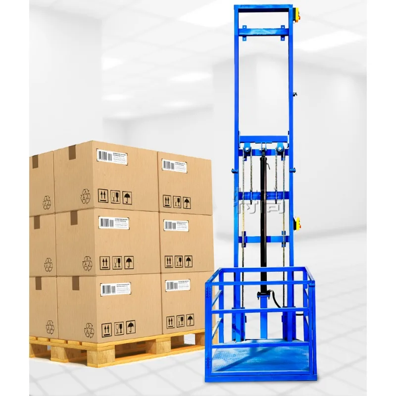 Electric household small hydraulic simple elevator warehouse factory single guide rail lift