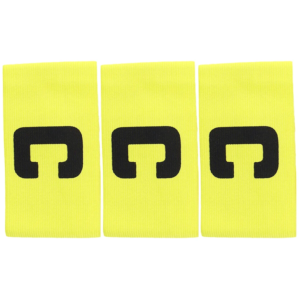 

3 Pcs Training Aids Football Supplies Captain C-label Armband Yellow Girdle Nylon Soccer Accessory