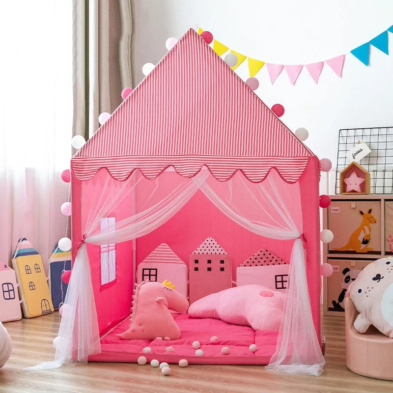 Children Toy Big Size Tent Wigwam Folding Kids Tent Tipi Baby Play House Toys Girls Boys Princess Castle Child Room Decor Gifts