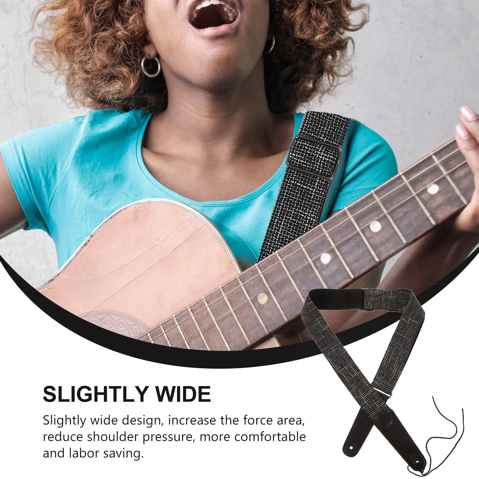 

1pc Creative Premium Guitar Strap for Instrument Sling Banjo Accessory Durable Cotton Adjustable Wear Resistant Guitar
