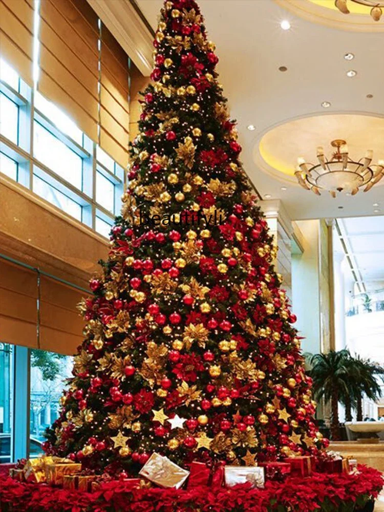 Large Christmas tree set frame tree luminous outdoor 6 meters 8 meters Christmas tree decoration shopping mall