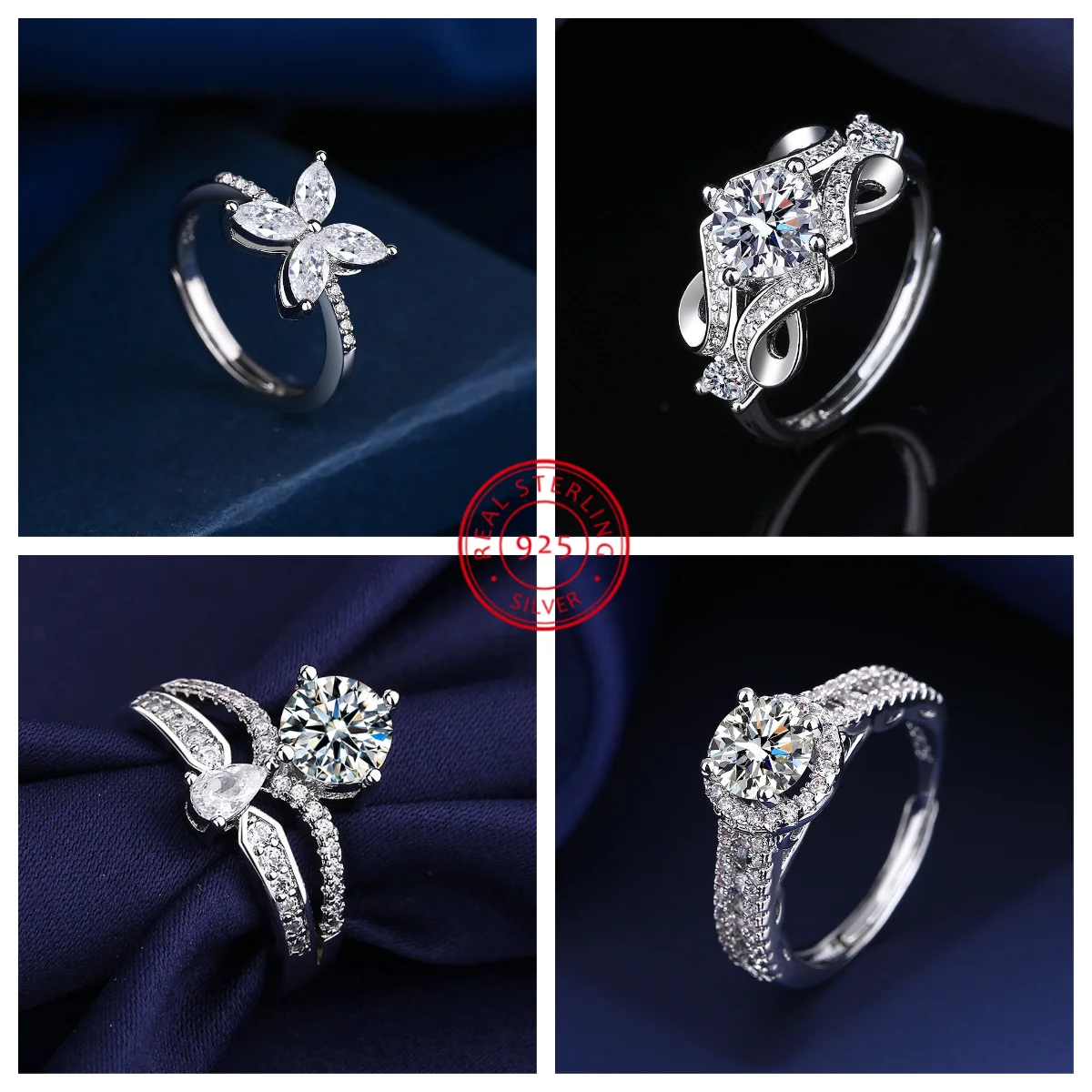 

NEW 925 Silver Women Stackable Ring Engagement Wedding Fashion Rings Anniversary Gift Luxury Sparkling Pave CZ Polished Lines