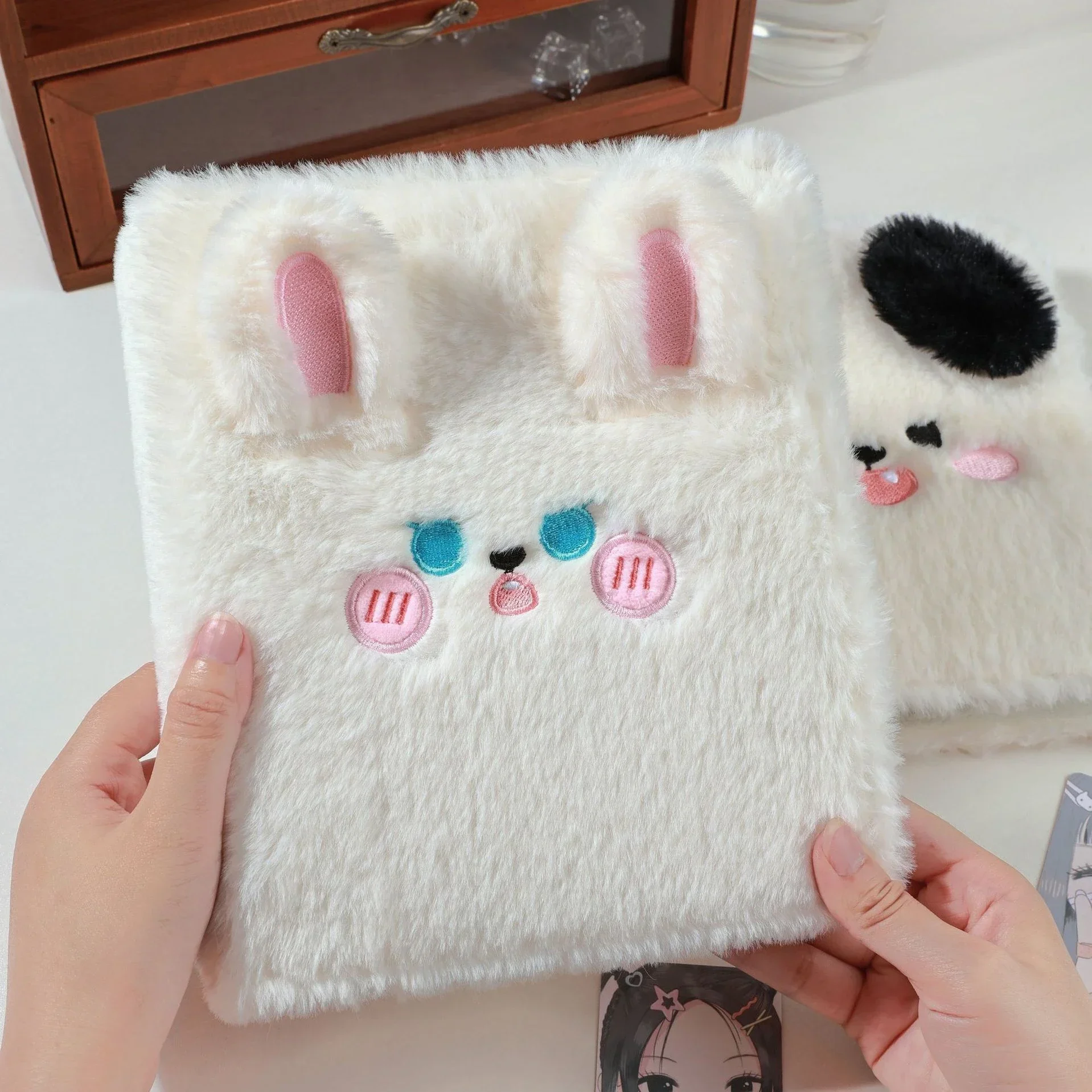 IFFVGX Plush A6 Binder Photocard Holder Kpop Idol Photo Album Photocards Collect Book Kawaii Student School Notebook Stationery