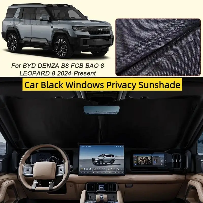 

For BYD DENZA B8 FCB BAO 8 LEOPARD 8 2024-2026 Car Black Window Privacy Sunshade Anti-UV Heat Insulation Protect Cover Accessory