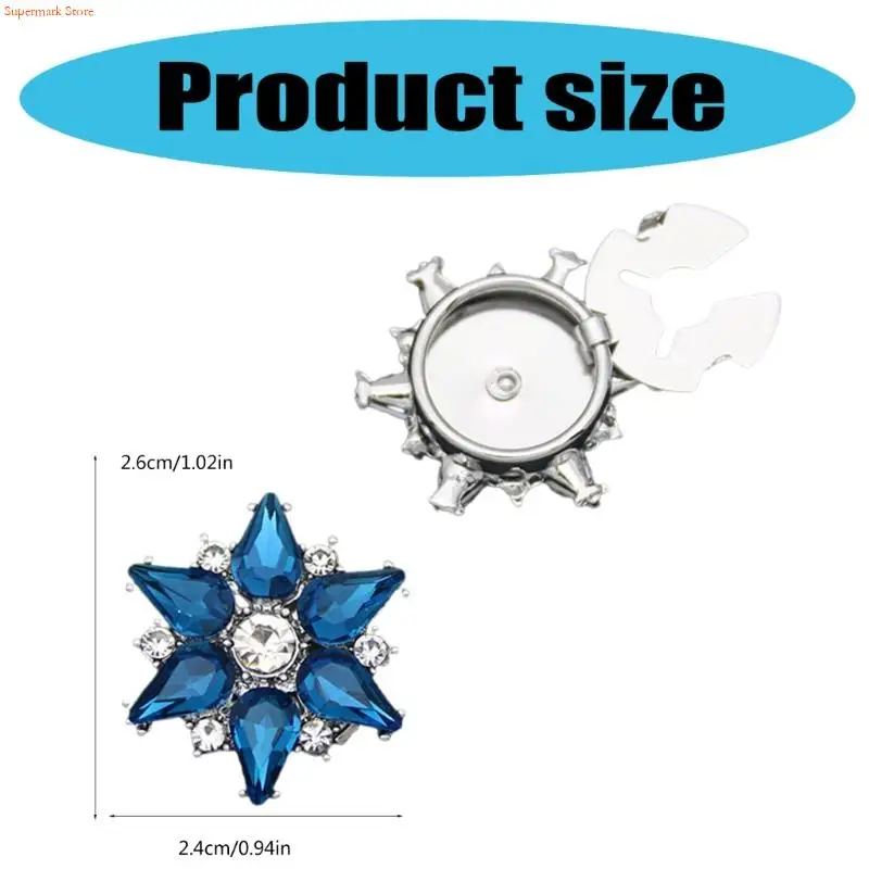 Q5WE Handmade Star Rhinestones Patches Camisa Botones decorativos Accesorio ropa