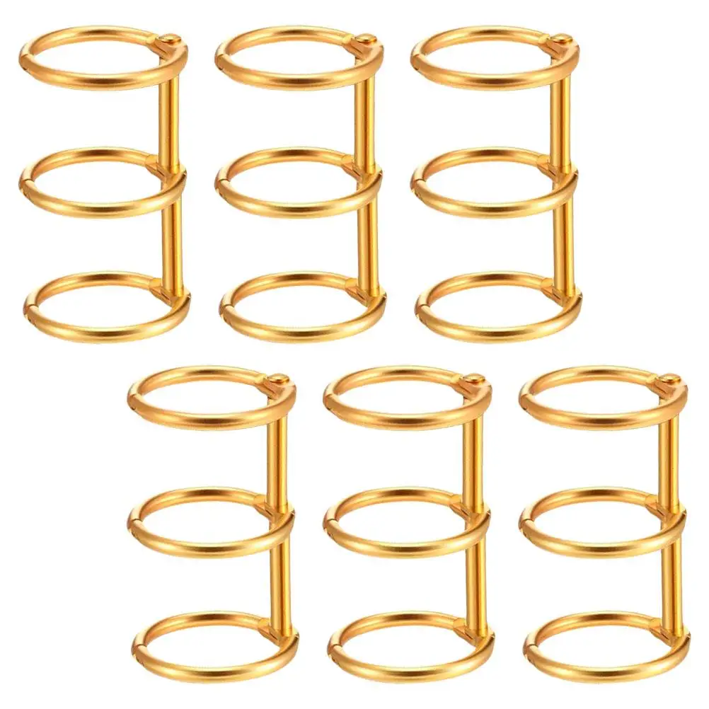 6pcs Metal Binder Rings Loose Leaf Rings Document Organization Snap Ring Writing Notebook Binding Loop