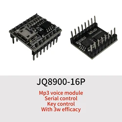 JQ8900-16P sterowanie portem szeregowym MCU moduł dźwiękowy MP3 głosowy Standard MP3 do krzeseł do masażu