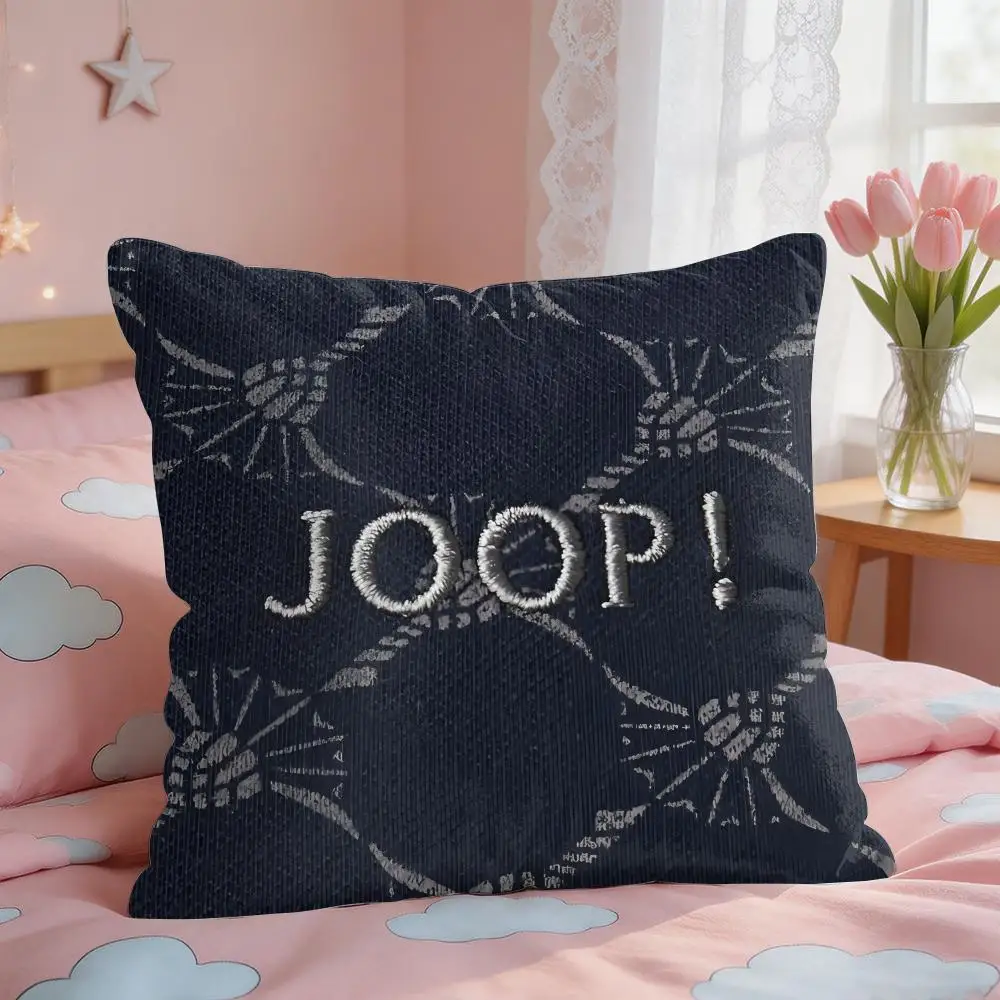 J-JoopS Fashion Logo Cushion Cover Square Short Plush Pillow Case Living Room Sofa Home Decor Funda 40X40