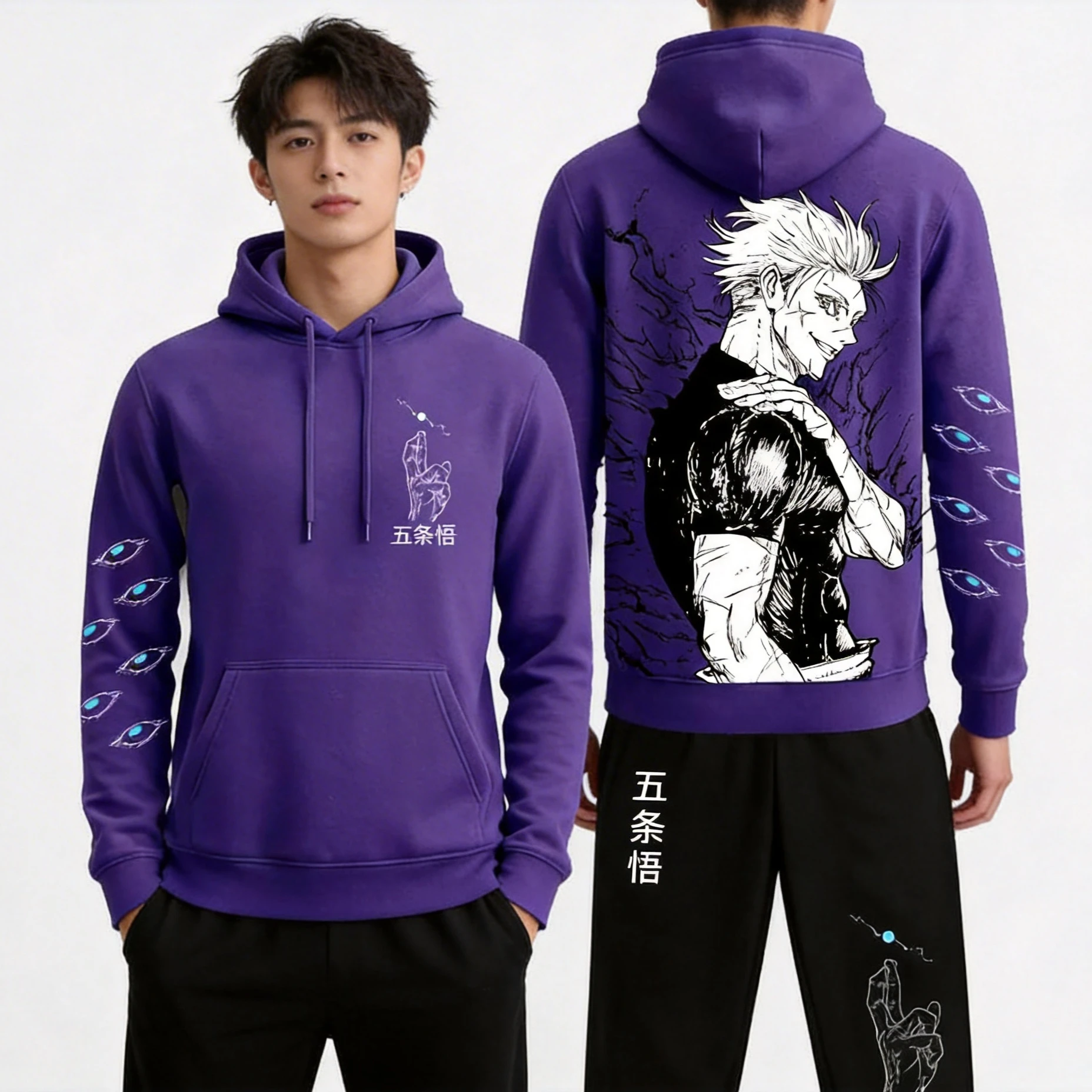 Sudaderas con Capucha Harajuku Jujutsu Kaisen para Mujer, Moda Y2K, Sudadera Informal Akihabara, Sudadera con Capucha, Ropa Deportiva Informal para Hombre