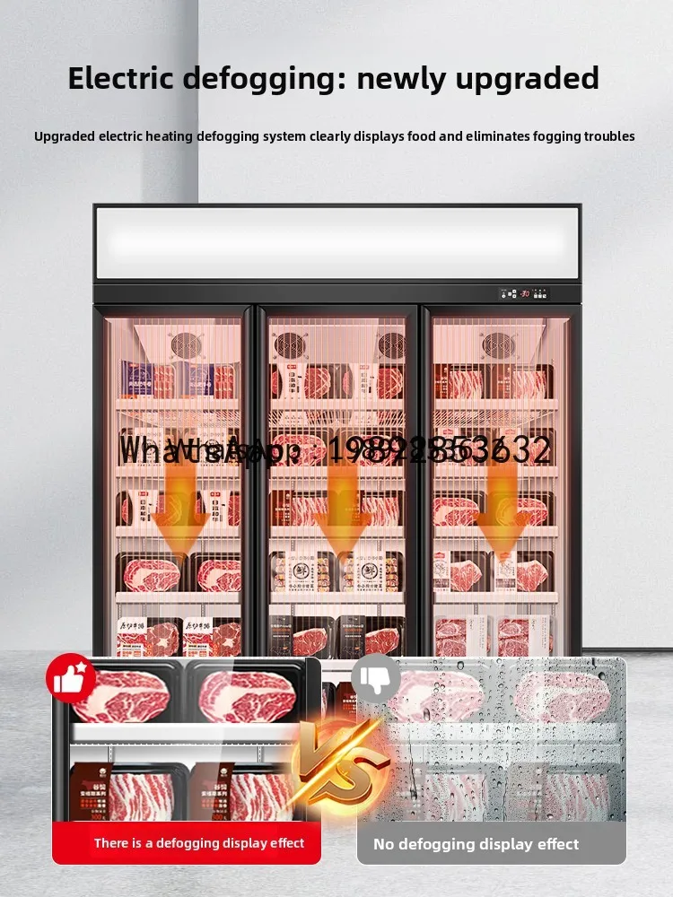 

Commercial Freezer Display Cabinet Quick Freezer for Meat, Steak, Frozen Goods, Ice Cream, Low-Temperature Upright