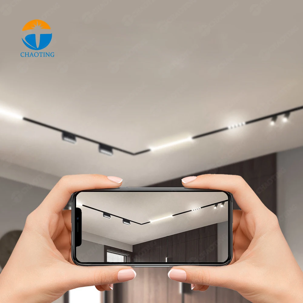 

Hot Selling LED Track Lights Dali Dimmable Zigbee Tuya Smart Track Spotlight Lighting DC48V Magnetic Track Light LED