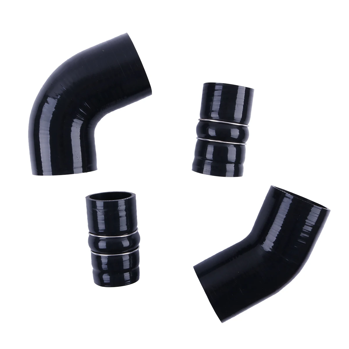 4PCS 4PLY  For 2004-2005 Chevrolet GMC 6.6L Duramax LLY Silicone Intercooler Boot Hose Pipe Tube Set Kit