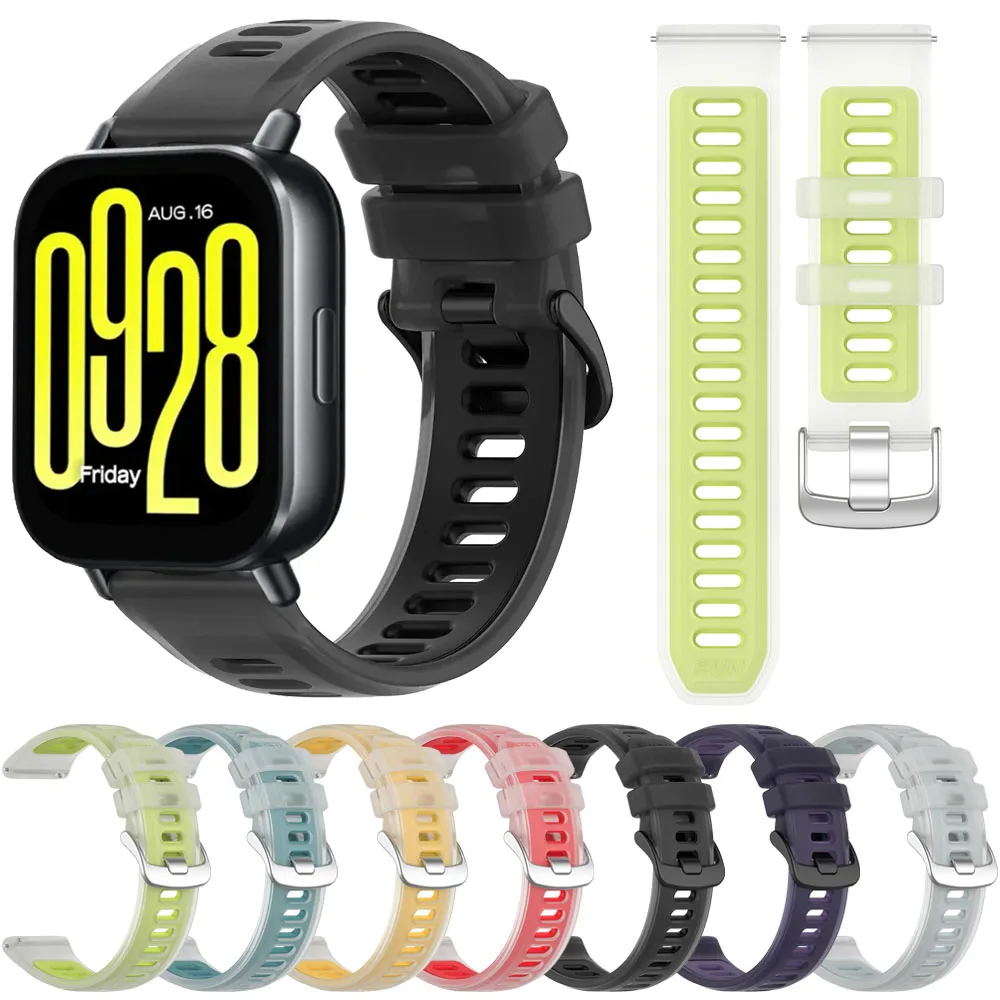 Pulseira de Silicone de 20mm 22mm para Redmi Watch 5/3 Active/Lite, Pulseira Esportiva para Huawei Watch GT Runner 2/GT6 5 4 46mm/Garmin 970 570