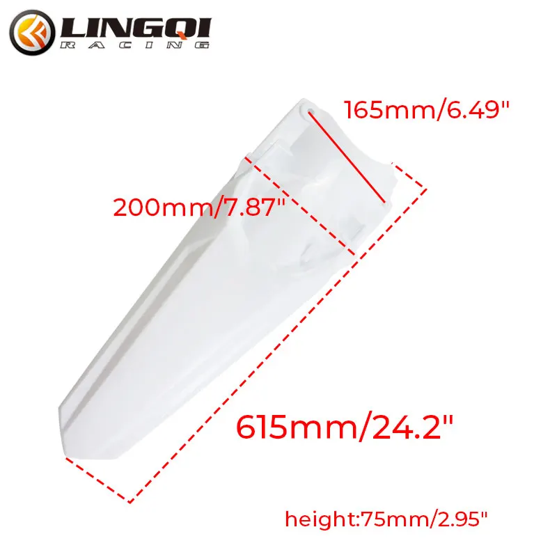 LINGQI Motorcycle White PP Plastic Rear Fender Splash Tail Mud Guard Cover For CRF450 CRF 450 2022  Dirt Pit Bike Off Road