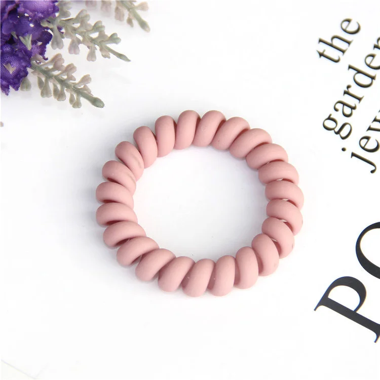 1PC New Frosted Telephone Line Wire Hair Ring Rope Seamless Head Rope Ponytail Hair Ring Elastic Rubber Band Hair Accessories