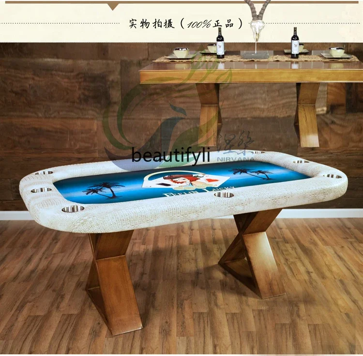 

Texas hold'em table surface two-purpose chess and card conference table